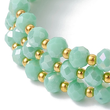 bracelet de style wrap perlé rondelle de verre(BJEW-JB09965-04)-3