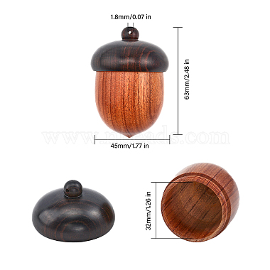 Spray Painted Wooden Acorn Box Jewelry Big Pendants(WOOD-WH0124-13)-2