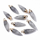 Top Golden Plated Natural Labradorite Pointed Pendants(X-G-S359-078D)-1