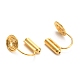 Brass Clip-on Earring Converters Findings(KK-D060-01G)-2