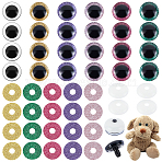 20 Sets 5 Colors ABS Plastic Safety Craft Eye, for DIY Doll Toys Puppet Plush Animal Making, Mixed Color, 35x39.5mm, 4 sets/color(DIY-GA0002-76)