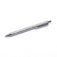 Gold Powder Press Ballpoint Pen, with Aluminium Handle, for School Supplies, Silver, 14.3x1.4x0.95cm(AJEW-WH0241-22D)