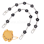 Elite 2Pcs Alloy Enamel Bag Decorative Chains, Flower, Purse Replacement Accessories, Platinum, 35.5x0.45cm(DIY-PH0010-81)