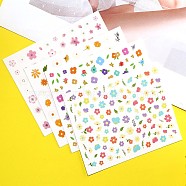 Nail Art Stickers Decals, Self Adhesive, for Nail Tips Decorations, Flower Pattern, Mixed Color, 9.9x7.9cm(MRMJ-R112-M1)