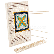 Wooden Crochet Blocking Board, Knitting Positioning Plate, with Wood Pins, Rectangle, Bisque, 304x202x17mm, Hole: 3mm, Pin: 302x3mm(DIY-WH0387-22B)