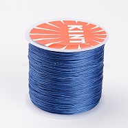 Round Waxed Polyester Cords, Royal Blue, 0.6mm, about 76.55 yards(70m)/roll(YC-K002-0.6mm-15)