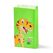 Kraft Paper Bags, No Handle, Wrapped Treat Bag for Birthdays, Baby Showers, Rectangle with Dinosaur Pattern, Lawn Green, 8x13x24.2cm(CARB-D011-04B)