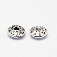 Brass Spacer Beads, Flat Round, Antique Silver, 6x2.5mm, Hole: 1mm(KK-I076-AS)