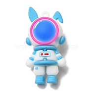 Rabbit Spaceman PVC Plastic Cartoon Big Pendants, for DIY Keychain Making, Deep Sky Blue, 60x29x15mm, Hole: 3.5mm(PVC-G005-01B)