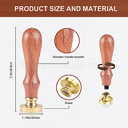 Brass Wax Seal Stamp with Handle, for DIY Scrapbooking, Moon Pattern, 89x30mm(AJEW-WH0184-1020)