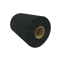 Deco Mesh Ribbons, Tulle Fabric, Tulle Roll Spool Fabric For Skirt Making, Black, 6 inch(15cm), about 100yards/roll(91.44m/roll)(OCOR-P010-D-C40)