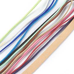 Flat Faux Suede Cord, Faux Suede Lace, Mixed Color, 2.5x1.5mm, about 8~10m/bag(LW-XCP0001-05)