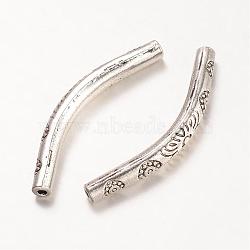 Tibetan Style Alloy Tube Beads, Antique Silver, 35x4mm, Hole: 1.5mm(PALLOY-K226-02AS)
