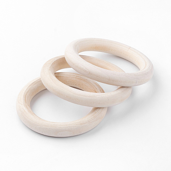 Unfinished Wood Linking Rings, Natural Macrame Wooden Rings, Ring, PapayaWhip, 58~59x9~9.5mm, Inner Diameter: 41mm