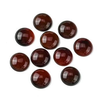 Natural Carnelian Cabochons, Dyed & Heated, Half Round, Saddle Brown, 18x5.5mm