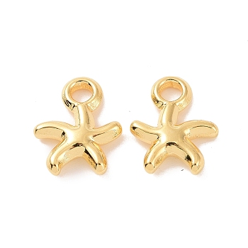 Ion Plating(IP) 304 Stainless Steel Charms, Starfish Charms, Golden, 13x10x2.5mm, Hole: 2.5mm