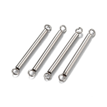 304 Stainless Steel Link Connectors, Column, Stainless Steel Color, 26x3x2mm, Hole: 1.8mm