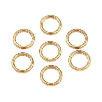 Ion Plating(IP) 304 Stainless Steel Closed Jump Rings, Round, Golden, 22 Gauge, 4x0.6mm