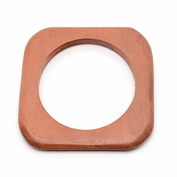 Chunky Square Wood Bangle for Men Women, Chocolate, Inner Diameter: 2-3/4 inch(6.85cm)