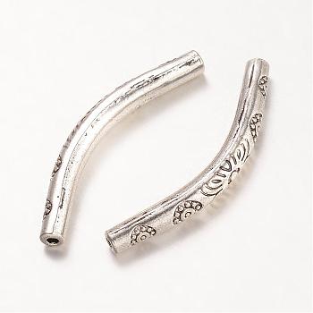 Tibetan Style Alloy Tube Beads, Antique Silver, 35x4mm, Hole: 1.5mm