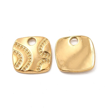 Ion Plating(IP) 304 Stainless Steel Pendants Rhinestone Settings, Square, Real 18K Gold Plated, 14x14x2mm, Hole: 2.5mm, Fit For 0.7mm Rhinestone