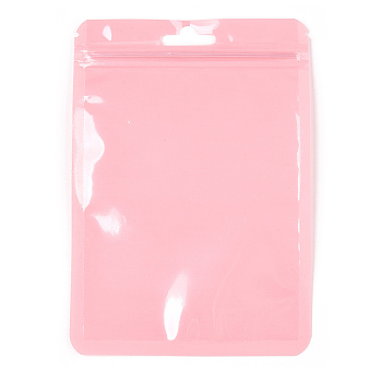 Macaron Color Plastic Yin-yang Zip Lock Bags, Resealable Bags, Self Seal Bags, Top Seal, Rectangle, Pink, 12.9x8.5x0.15cm, Unilateral Thickness: 2 Mil(0.05mm)