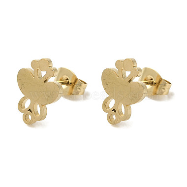 Golden Butterfly 304 Stainless Steel Stud Earring Findings