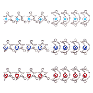 DICOSMETIC 24Pcs 6 Styles 304 Stainless Steel Enamel Connector Charms(STAS-DC0010-36)-1