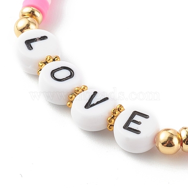 Polymer Clay Heishi Beads Stretch Bracelets Sets for Valentine's Day(BJEW-JB06298-03)-6