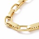 Clear Cubic Zirconia Oval Link Chain Bracelet(BJEW-E015-01G)-4