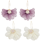2 Pairs 2 Colors Lace Flower with Crystal Rhinestone Dangle Earrings(EJEW-AN0001-20)-1