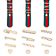 Elite 12Pcs 12 Style Wave & Flower & Heart & Lock & Key Alloy Rhinestones Watch Band Charms Set(MOBA-PH0001-15)-1