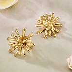 304 Stainless Steel Finger Rings for Women, Golden, Flower, Inner Diameter: 17.8mm(RJEW-Z143-05G-01)