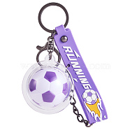 Soccer Keychain Cool Soccer Ball Keychain with Inspirational Quotes Mini Soccer Balls Team Sports Football Keychains for Boys Soccer Party Favors Toys Decorations, Purple, 21cm(JX297C)