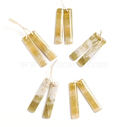 Natural Hemimorphite Pendants, for Jewelry Making, Rectangle, 48~48.5x10~10.5x4~4.5mm, Hole: 1mm(G-G827-05B)