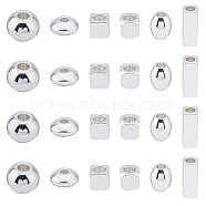 304 Stainless Steel Beads, Mixed Shapes, Silver, 60pcs/box(STAS-UN0017-87S)