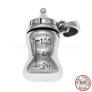 925 Sterling Silver Pendants, Pacifier Bottle, Antique Silver, 26.5x16x13.5mm, Hole: 5X6mm(STER-BB55625-A)