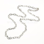 304 Stainless Steel Cable Chain Necklace Making, with Lobster Claw Clasps, Stainless Steel Color, 19 inch~20 inch(48.3~50.8cm), 4mm(STAS-A028-N091P)