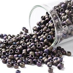TOHO Round Seed Beads, Japanese Seed Beads, (615) Matte Color Iris Purple, 8/0, 3mm, Hole: 1mm, about 222pcs/bottle, 10g/bottle(SEED-JPTR08-0615)