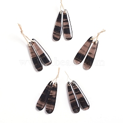 Natural Obsidian Pendants, for Jewelry Making, Teardrop, 45~45.5x12~12.5x4~4.5mm, Hole: 1mm(G-G827-03C)