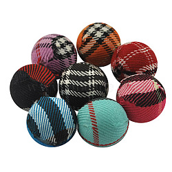 Handmade Woven Cloth Beads, Round, Mixed Color, Size: about 14mm in diameter, hole: 3mm(X-CR196Y)
