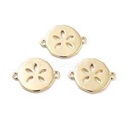 Rack Plating Brass Connector Charms, Cadmium Free & Lead Free, Long-Lasting Plated, Real 18K Gold Plated, Lemon, 13x17x1mm, Hole: 1.2mm(KK-G512-10A-G)