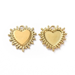 Ion Plating(IP) 304 Stainless Steel Pendants, Heart Charm, Golden, 20.5x20x2.5mm, Hole: 2.5mm(STAS-P324-17G)