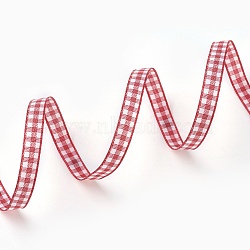 Double Face Gingham Ribbon Satin Ribbon, Polyester Ribbon, Red, 1/4 inch(7mm), 50 yards/roll(45.72/roll)(RC7mm-01)