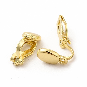 Alloy Clip-on Earring Findings, with Horizontal Loops, Oval, Golden, 12.5x6x9.5mm, Hole: 1.2mm