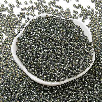 TOHO Round Seed Beads, Japanese Seed Beads, (29B) Silver Lined Gray, 8/0, 3mm, Hole: 1mm, about 10000pcs/pound