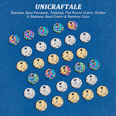 unicraftale 36個 3 カラーイオンプレーティング (ip) 304 ステンレススチールペンダント(STAS-UN0045-85)-5
