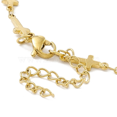 Bracelet à breloques en perles de plastique avec chaînes à maillons croisés(STAS-E001-28G)-3
