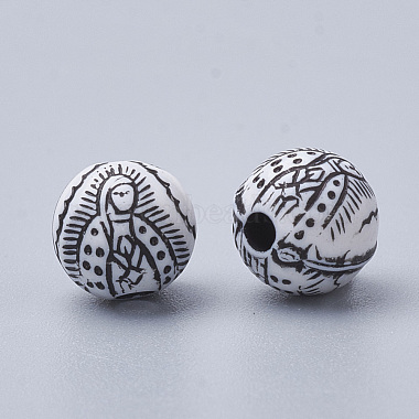 Perles en acrylique de style artisanal(MACR-Q226-05B-8mm)-3