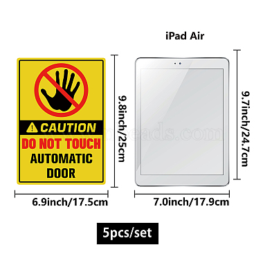 5Pcs Waterproof PVC Warning Sign Stickers(DIY-WH0237-025)-2